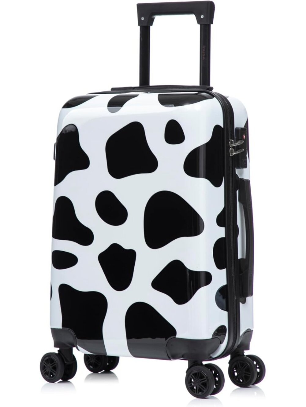 Cow Print 20-Inch Carry-On Hardside Spinner Luggage Lightweight Bag